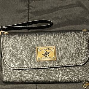 Beverly Hills Polo Club Black and Gold Wristlet